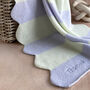 Personalised Cashmere Bold Striped Baby Blanket With Scalloped Edges, thumbnail 3 of 7