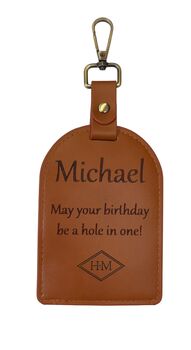 Tan Golf Tee Holder Personalised With Any Message, 5 of 8
