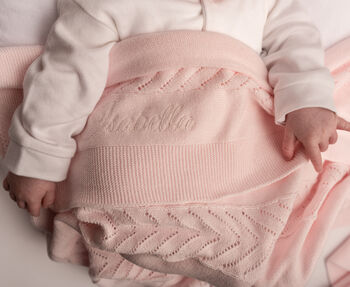 Personalised Cotton Chevron Baby Shawl, 3 of 7