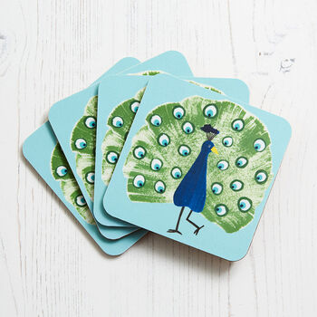 Set Of Four Peacock Coasters, 2 of 4