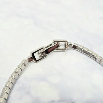 Diamond Gemstone Sterling Silver Tennis Bracelet, 5 of 5