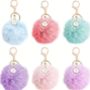 Faux Fur Fluffy Heart/ Pom Pom Keyring’s , Six Colours, Three Designs, thumbnail 5 of 8