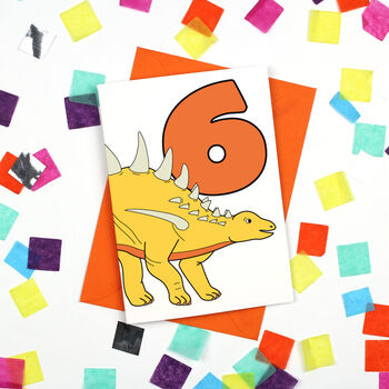 Number Six Dinosaur Card And Badge Set, 2 of 4