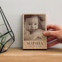Personalised New Baby Solid Oak Wooden Photo Block, thumbnail 4 of 8