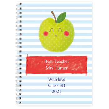 Personalised ‘Apple For The Teacher’ A5 Notebook – Thank You Gift Idea, 4 of 5