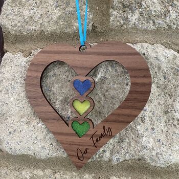 Customised Wood And Resin Heart Wall Hanging, 3 of 6