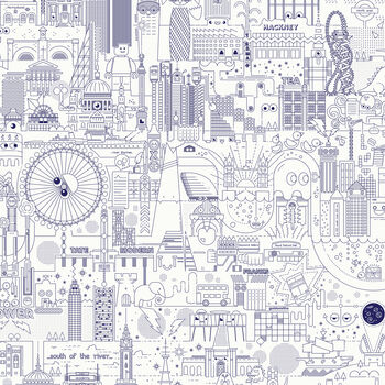 London Landmarks Illustrated Map Screen Print, 3 of 4