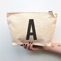 Personalised Monogram Canvas Zip Pouch, thumbnail 1 of 6
