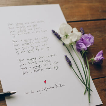 'She' Original Handwritten Mother's Day Poem, 2 of 3