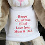 Personalised Christmas Soft Bunny Comforter, thumbnail 2 of 3