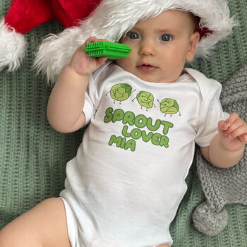 Sprout Lover Personalised Babygrow, 2 of 3