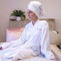 Personalised Embroidered Towelling Womens Bath Robe, thumbnail 2 of 7