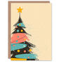 Tree Colourful Mid Century Modern Xmas Christmas Card, thumbnail 1 of 4