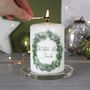 Personalised Couples Wreath Christmas Candle, thumbnail 1 of 7