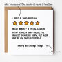 Funny Best Mate Birthday Card Five Star Card For Him, thumbnail 1 of 4
