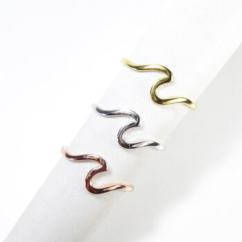 Wave Rings, Rose Or Gold Vermeil On 925 Silver, 6 of 8