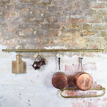 Wall Mounted Brass Pot And Pan Rail 22mm, 2 of 4