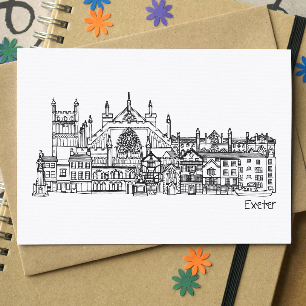 Exeter Skyline Art Print Unframed By Becka Griffin Illustration