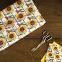 'Sunflower Birds' Luxury, Recycled Wrapping Paper Pack, thumbnail 1 of 6