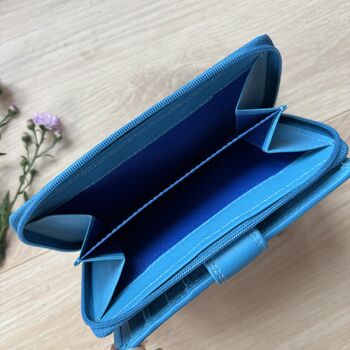 Blue Leather Purse Rfid Secure, 3 of 5