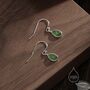 Genuine Jasper Jade Droplet Drop Hook Earrings, thumbnail 1 of 10