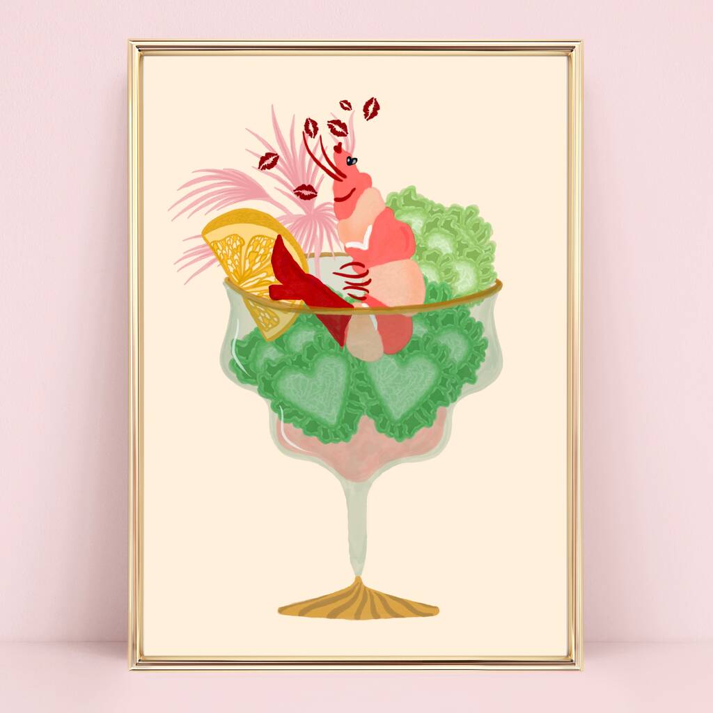 Posh Prawn Cocktail Art Print, 1 of 2