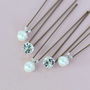 Set Of Five Pearl And Diamante Wedding Hairpins, thumbnail 5 of 7