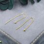 Sterling Silver Minimalist Ball Threaders Earrings, thumbnail 2 of 9