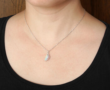 Australian Opal Necklace In Sterling Silver, 3 of 3