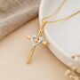 Personalised 9ct Yellow And White Gold Heart Cross Pendant, thumbnail 1 of 9