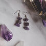 925 Silver Amethyst Drop Semi Precious Stone Earrings, thumbnail 1 of 3