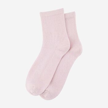 Pure Cashmere Luxury Ankle Socks Ethically Sourced Light Pink, 2 of 4