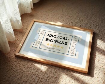 Magical Express Ticket Kids’ Christmas Art Print, 2 of 2