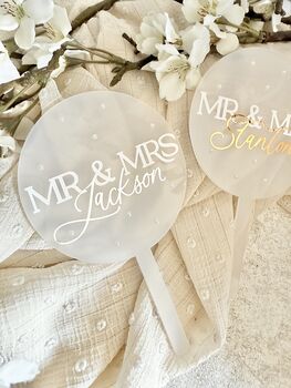 Personalised Glossy And Pearl Wedding Cake Topper, 4 of 5