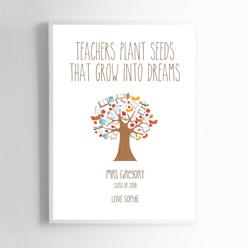 personalised teachers print seeds and dreams by liberty bee ...