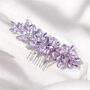 Enya Lilac Crystal Hair Comb, thumbnail 8 of 9