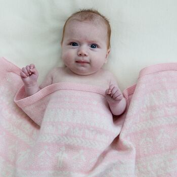 Cashmere Baby Blanket In Soft Pink, 3 of 6