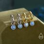 Sterling Silver Dangling Blue Opal Hoop Earrings, thumbnail 6 of 12