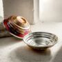 Serrated Copper Bowl Set – Handcrafted Rainbow Patina, thumbnail 1 of 6