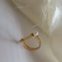 Pearl Detail Vertical Bar Rectangular Ring In 18 K Gold, thumbnail 5 of 9