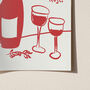 On Wednesdays We Drink Rosé Illustrated Wine Print, thumbnail 2 of 6