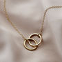 Personalised 9ct Gold Medium Double Hoop Names Necklace, thumbnail 3 of 8