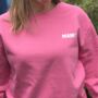 Mama In Silver On Pink Or Blue Sweatshirt, thumbnail 3 of 4