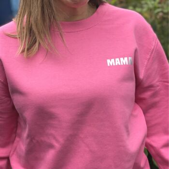 Mama In Silver On Pink Or Blue Sweatshirt, 3 of 4