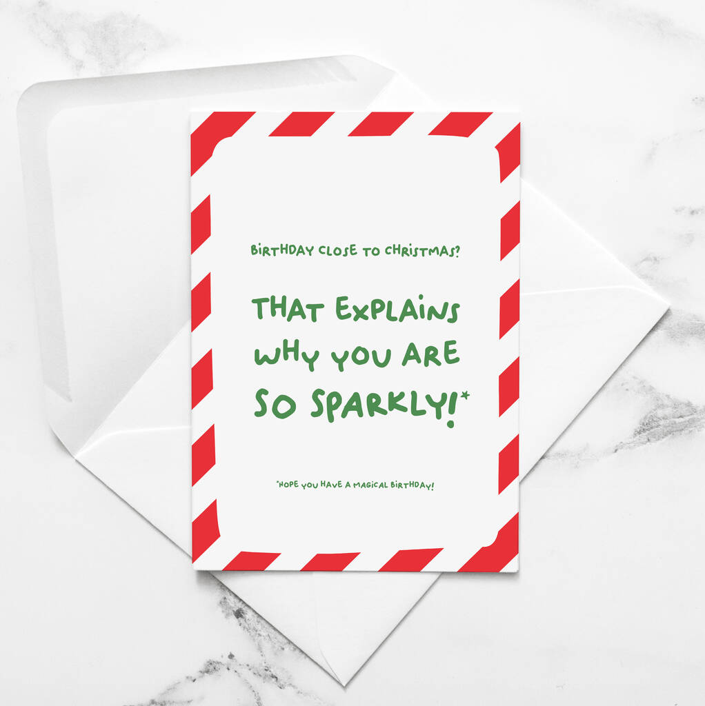 Funny Christmas Birthday Card, You Are So Sparkly, 1 of 2