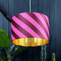 Raspberry Helter Skelter Lampshades With Gold Lining, thumbnail 1 of 4