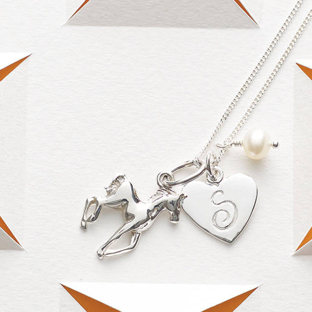Initial And Horse Charm Necklace, 1 of 12