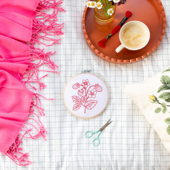 Strawberry Embroidery Hoop Kit, 4 of 5