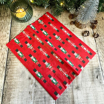 Nutcracker Tissue Paper Christmas Wrapping Four Sheets, 3 of 6