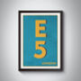 E5 Leyton London Typography Postcode Print, thumbnail 6 of 10